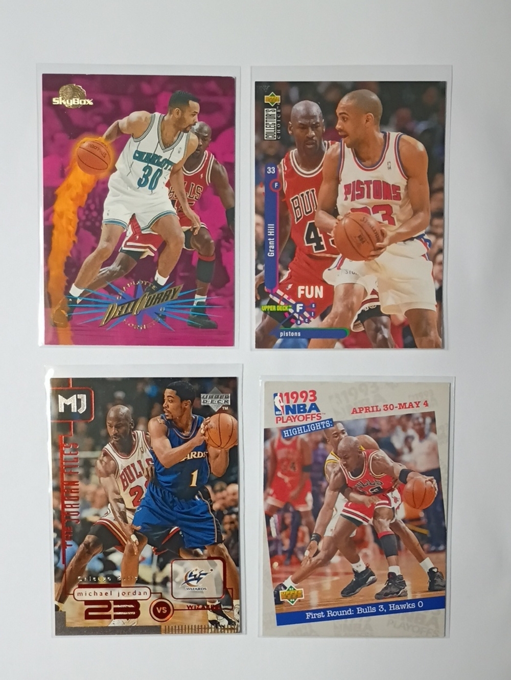 Dell Curry,Grant Hill and Michael Jordan Sports Cards